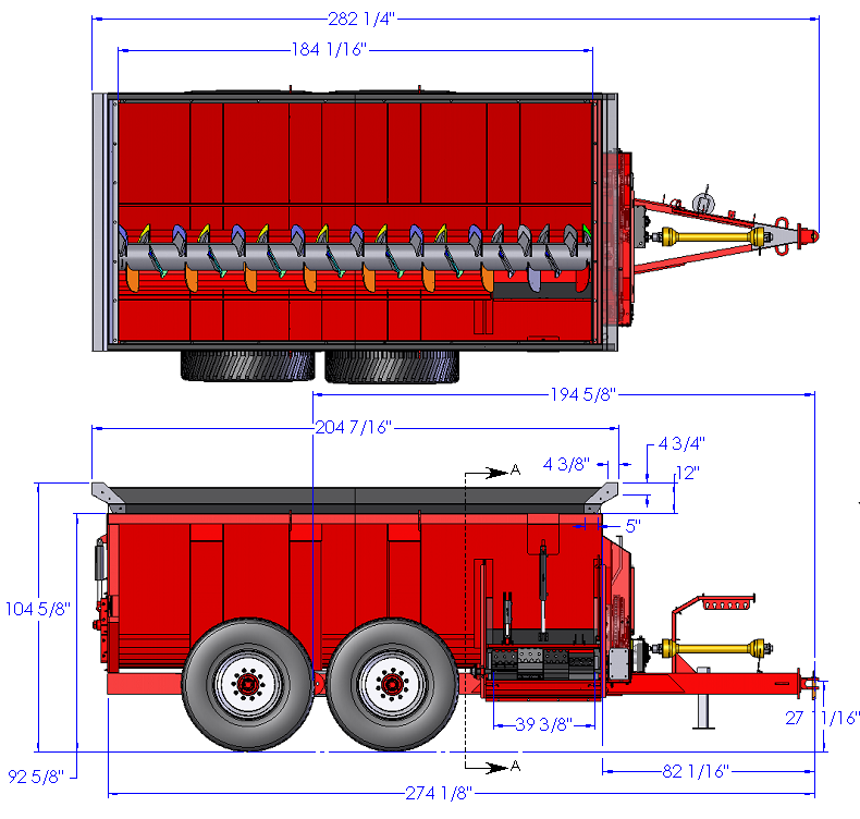 Woody Equipment Semi-Liquid Manure Spreader | Loading Capacity 3300 Gallon | Pull Type | 150 HP + | For Tractors