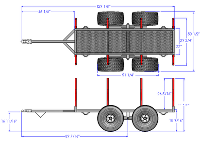 Woody Equipment 7’ Forestry Trailer Model 7-45 | Weight 390 lb. | Pull Type | For ATV/ Quad