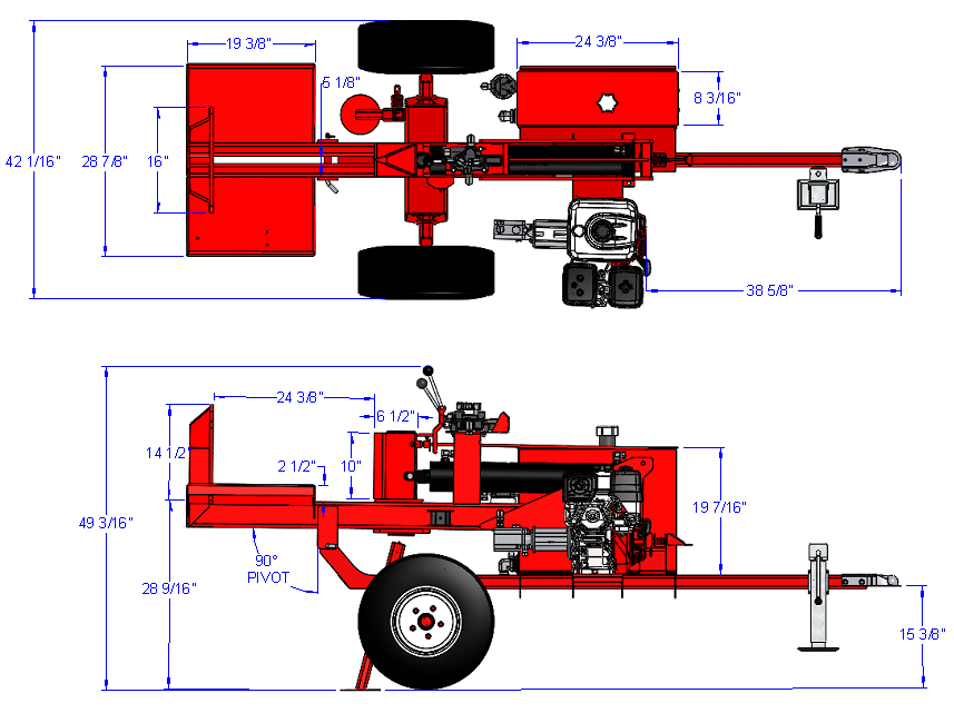 Woody Equipment Fully Autonomous Log Splitter 3 Point | Standard Series | Split Horizontally & Vertically | 5.5 HP To 9 HP Honda Power