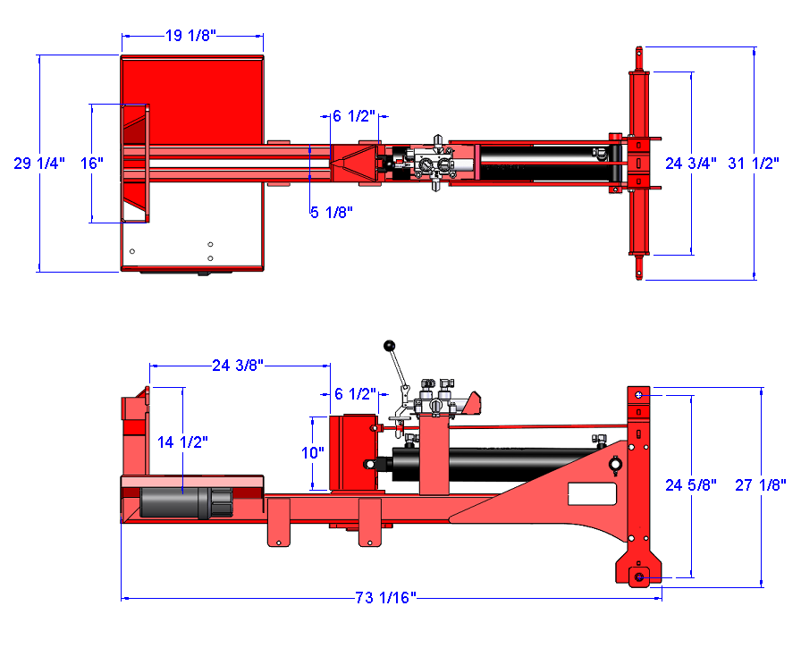 Woody Equipment Log Splitter 3 Point | Split Horizontally & Vertically | 20 Ton | Hydraulic Knife | Powered w/ Tractor Oil