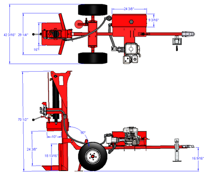 Woody Equipment Fully Autonomous Log Splitter 3 Point | Standard Series | Split Horizontally & Vertically | 5.5 HP To 9 HP Honda Power