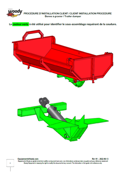 Woody Equipment  7' to 12' Hydraulic Gravel Bin | with Cylinder | For Trailer