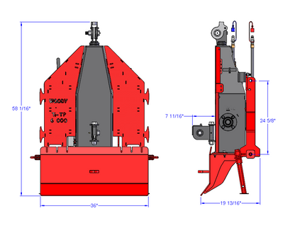 Woody Equipment Hydraulic Winch 3 Points | 6000lbs | With 110' Synthetic Cable  | 20 to 30 HP | For Tractors