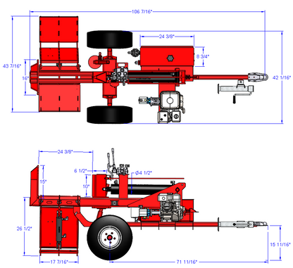 Woody Equipment Fully Autonomous Log Splitter 3 Point | Standard Series | Split Horizontally & Vertically | 5.5 HP To 9 HP Honda Power