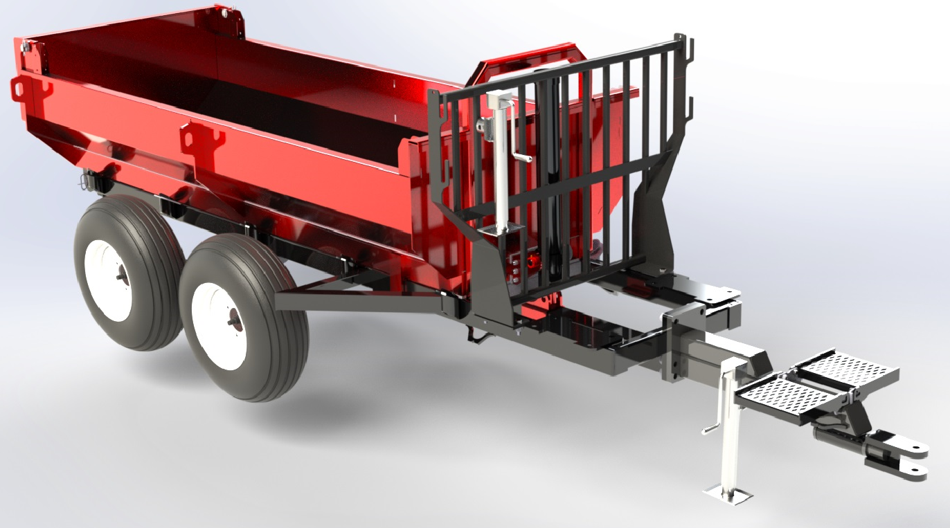 Woody Equipment  7' to 12' Hydraulic Gravel Bin | with Cylinder | For Trailer