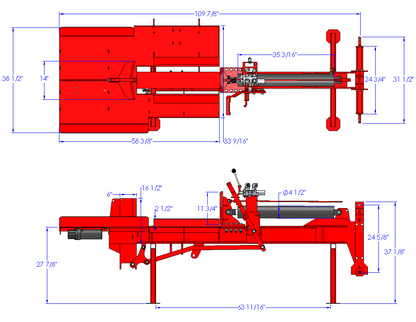 Woody Equipment Log Splitter 3 Point | Split Horizontally & Vertically | 20 Ton | Hydraulic Knife | Powered w/ Tractor Oil