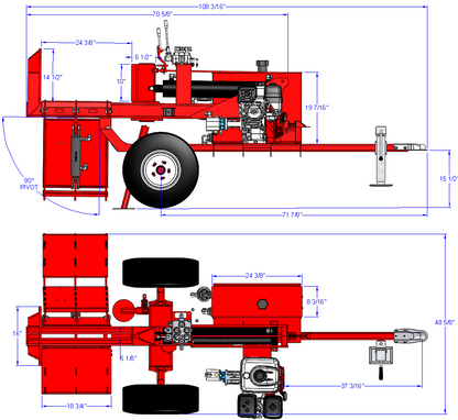 Woody Equipment Fully Autonomous Log Splitter 3 Point | Standard Series | Split Horizontally & Vertically | 5.5 HP To 9 HP Honda Power