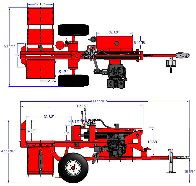 Woody Equipment Fully Autonomous Log Splitter 3 Point | Standard Series | Split Horizontally & Vertically | 5.5 HP To 9 HP Honda Power