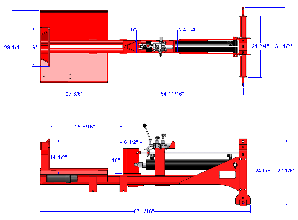 Woody Equipment Log Splitter 3 Point | Split Horizontally & Vertically | 20 Ton | Hydraulic Knife | Powered w/ Tractor Oil