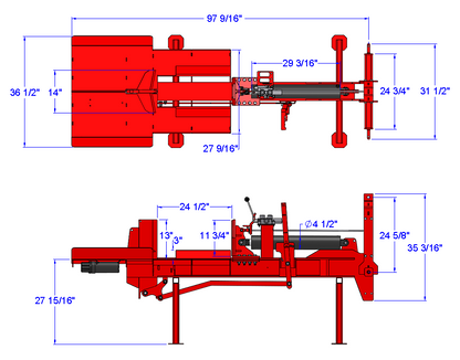 Woody Equipment Log Splitter 3 Point | Split Horizontally & Vertically | 20 Ton | Hydraulic Knife | Powered w/ Tractor Oil