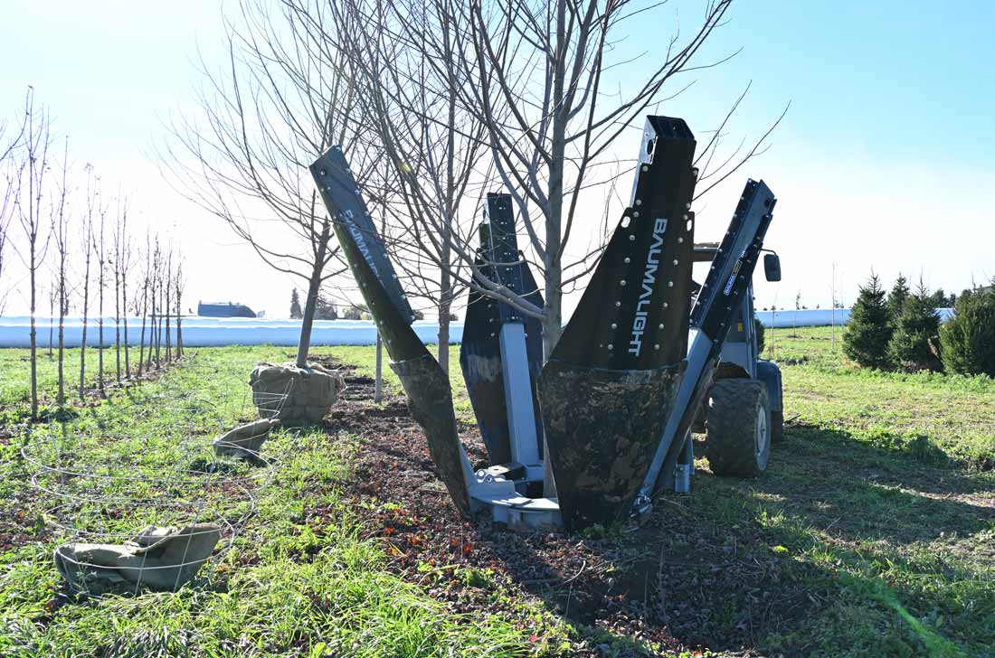 Baumalight Industrial Tree Spade | Model DR-448 | Width 48" | Opening Width 30" | Hydraulic Flow 10–35 GPM | For Skid Steers