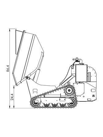 Baumalight Mini Dumper | Model DT515RH | Tracked | 22.1 HP Honda GX690 | 0.5 yd³ Liquid Capacity | 35.8" Width