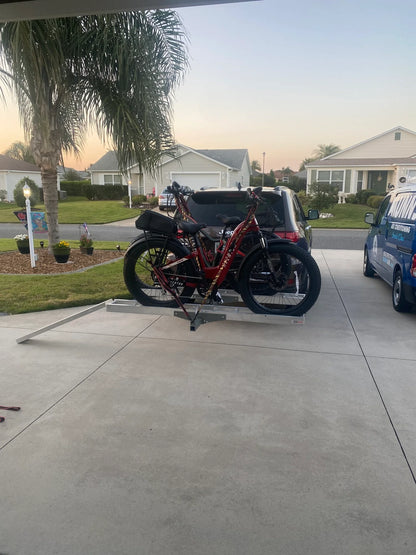 Black Widow Double Dirt Bike Carrier | Model AMC-600-2 | Track Width 75" | Capacity 600 lb | For Class III/IV 2" Hitch Motorcycle & EBike