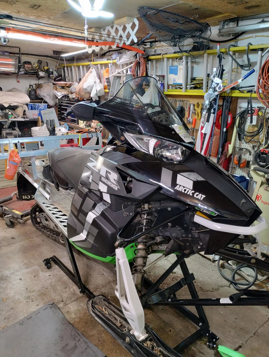 Black Widow Black Ice Deluxe Snowmobile Lift & Work Stand | Model SNO-6014 | Platform Size 75.5" x 23.5" | Capacity 700 lb | For Most Snowmobiles