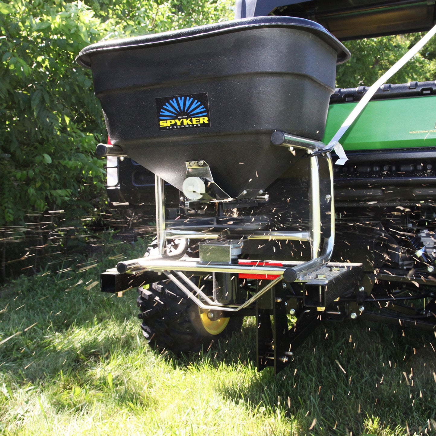Spyker Pro-Series Electric Spreader | Model S80-12010 | 120 lb Electric Spreader | 16' Spread Width | 12 Volt DC Motor | For ZTR Mowers, ATVs & UTVs