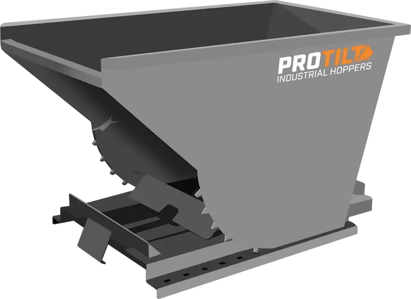 ProTilt Self-Dumping & Bump Release Hopper | Heavy-Duty | Volume Capacity 1-6 Cubic Yard | Width 38" - 124" | For Fork Lifts