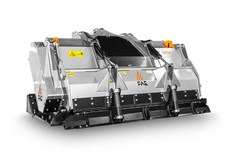 FAE | STCH Stone Crusher | Models 200 To 250 | Widths 82" To 100" | Fixed-Tooth Rotor | Crushed Rock Depth 10" | Horsepower 280 To 400 HP | For Tractors