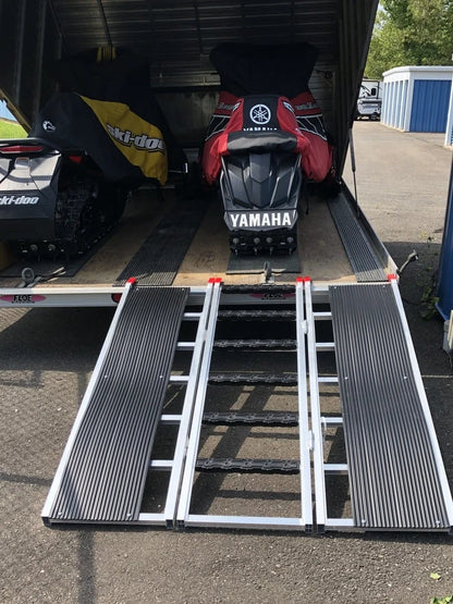 Black Widow Black Ice Folding Snowmobile Trailer Ramp System | Models SNO-6054 Series | Size 54" Wide | Capacity 1,500 lb | Horsepower 4 To 90+ HP | For Snowmobiles & Trailers