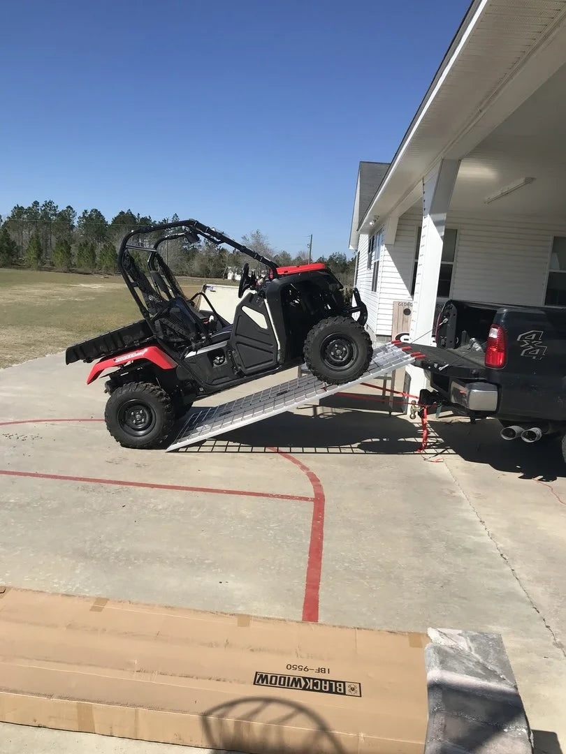 Black Widow Extra-Wide Folding ATV Ramp | Model TF-7754 | Width 54" | Capacity 1,500 lb. | Horsepower 4 To 90+ HP | For Heavy-Duty ATV & UTV Loading