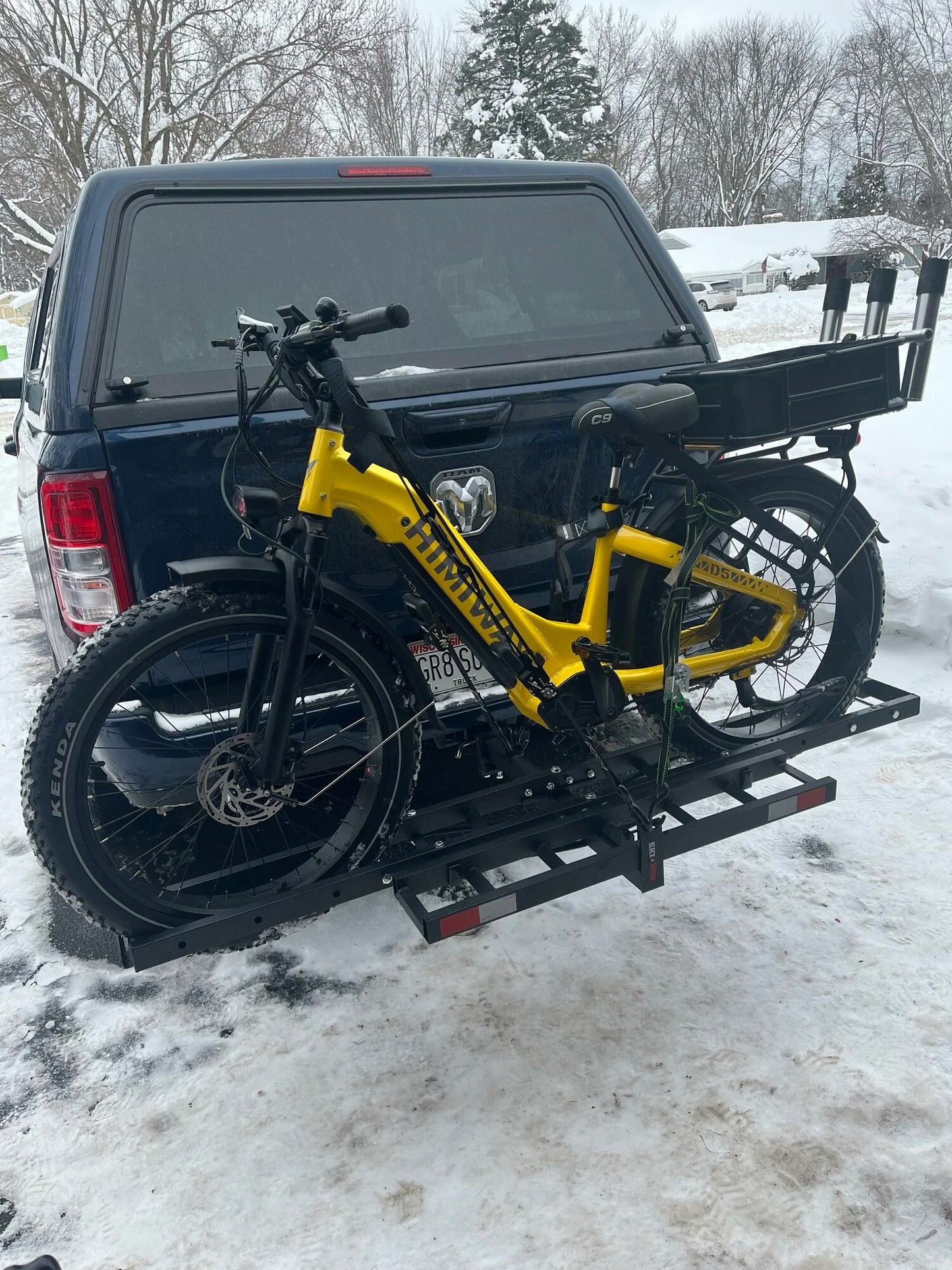 Black Widow Compact Dirt Bike Carrier | Model MCC-300 | Track Size 77" x 7" | Capacity 300 lb | For 2" Class III & IV Hitch Vehicles