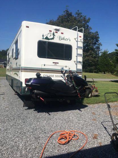 Black Widow Heavy Duty Motorcycle Carrier | Model MCC-600 | Track Size 79" x 7.75" | Capacity 600 lb | For Class III & IV Hitches