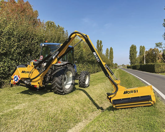 ORSI 3-Point Boom Mower | River Compact Series | Cutting Width 35.5" To 58" inches | Horsepower 35-65 HP | For Tractors