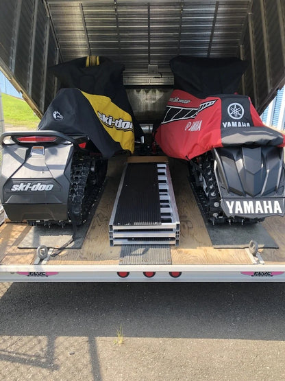 Black Widow Black Ice Folding Snowmobile Trailer Ramp System | Models SNO-6054 Series | Size 54" Wide | Capacity 1,500 lb | Horsepower 4 To 90+ HP | For Snowmobiles & Trailers