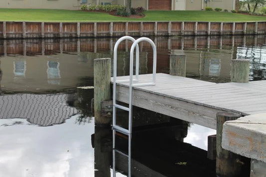 RIO MARINE CUSTOMS | 6-Step Standard Ladder | Model LD6 | 18 5/8" W x 72" H | 2" Grooved Rungs | Universal Dock & Seawall