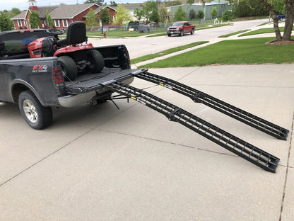 Black Widow Arched Folding Dual Runner ATV Ramps | Model BW-12012-2 | Size 10 ft x 12.25 Inch | Capacity 2,000 lb | Horsepower 4 To 90+ HP | For ATVs