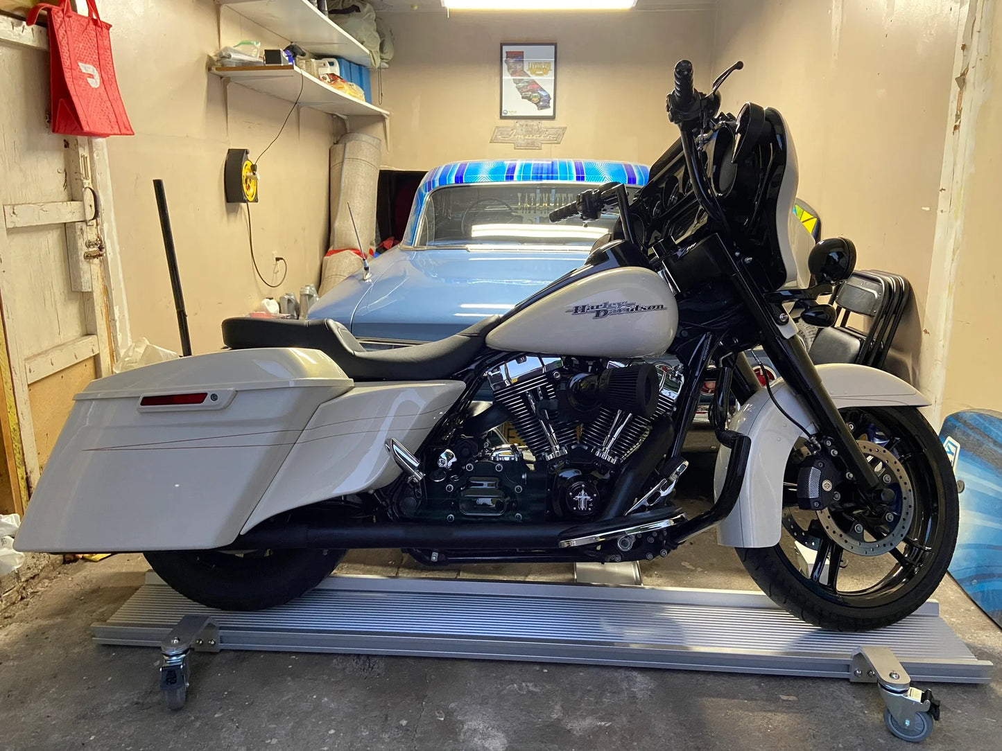 Black Widow Professional Aluminum Motorcycle Dolly | Model BW-PRO-DOLLY | Track Length 89" | Capacity 1,500 lb | For Street, Touring & Cruiser Motorcycles