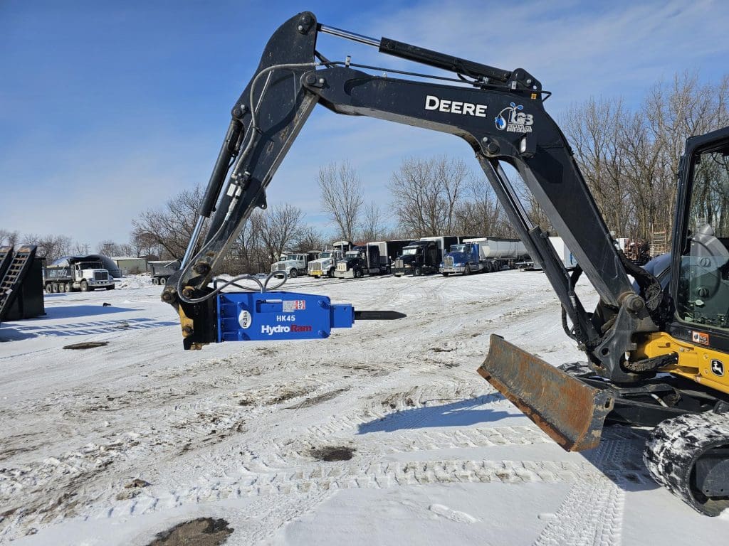 HydroRam HK45 Hydraulic Hammer | Overall Length 70.4" | For 3.9-6.6 Ton Mini Excavators