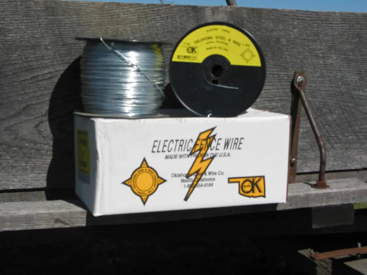 OKBRAND Electric Fence Wire | 266-0 | 14 Gauge | 1/4-Mile | Galvanized Wire For Fencing
