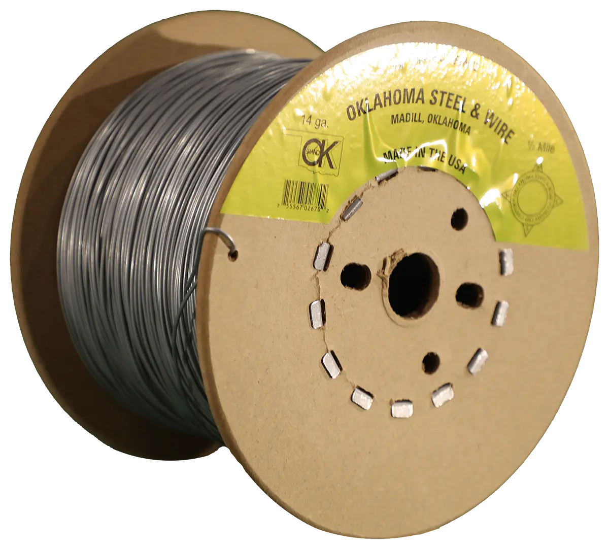 OKBRAND Electric Fence Wire | 266-0 | 14 Gauge | 1/4-Mile | Galvanized Wire For Fencing