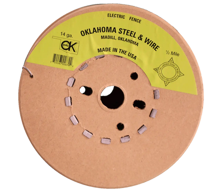 OKBRAND Electric Fence Wire | 266-0 | 14 Gauge | 1/4-Mile | Galvanized Wire For Fencing