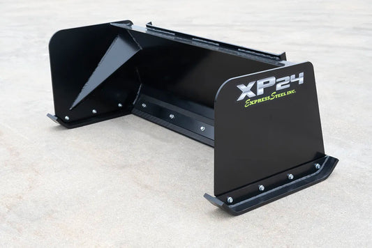 Express Steel | Snow Pusher | Model 5′ XP24 | SKU ES92405 | Width 60" | Hydraulic Flow 20 To 35 GPM | Horsepower 20+ HP | For Mini Skid Steers, Tractors & Loaders