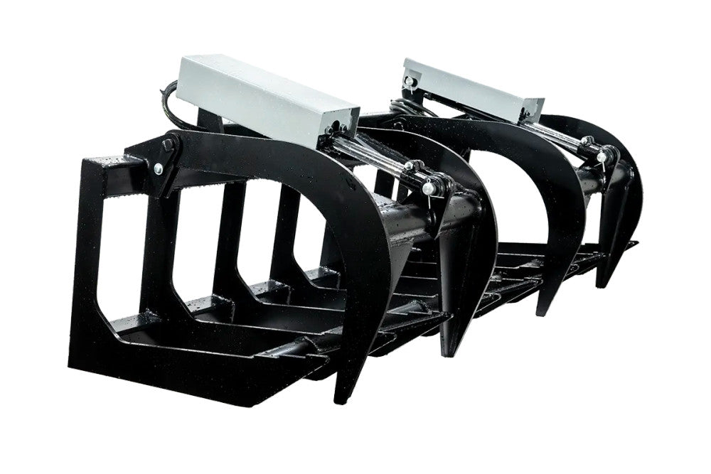 Express Steel | Brush Grapple | Model 66" Two-Cylinder | SKU ES20020 | Open Height 31" Front and 36" Center | Hydraulic Flow 10 To 20 GPM | For Skid Steers