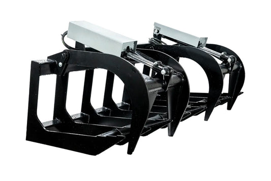 Express Steel | Brush Grapple | Model 66" Two-Cylinder | SKU ES20020 | Open Height 31" Front and 36" Center | Hydraulic Flow 10 To 20 GPM | For Skid Steers