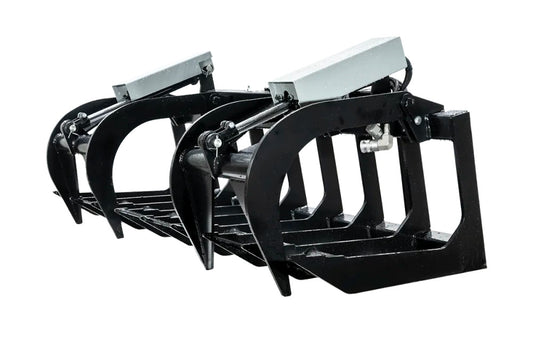Express Steel | Brush Grapple | Model 72" HD Two-Cylinder | SKU ES20030 | Dimensions 72" × 36" × 28" | Open Height 32" Front & 37" Center | Hydraulic Flow 6 To 10 GPM | For Skid Steers
