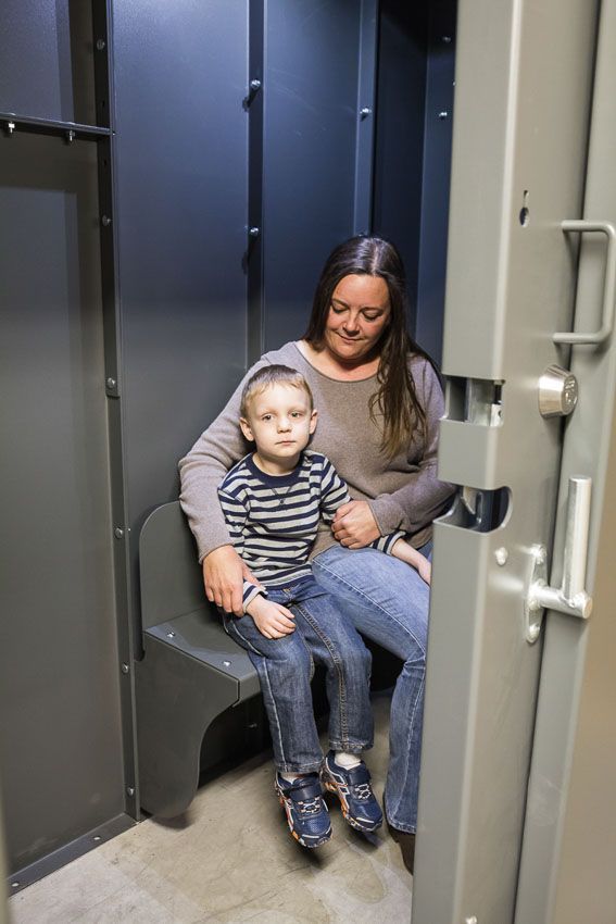 Swisher ESP Safety Shelter Accessories | Large & Small Shelves + Bench + Deluxe & Standard Gun Racks | Bolt-On Steel Construction | Customizable Placement | For All Swisher ESP Shelters