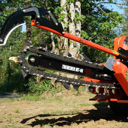 Eterra Attachments Trencher | 4-Foot Model | 6" or 8" Chain Width | 15-20 GPM Flow | For Skid Steer