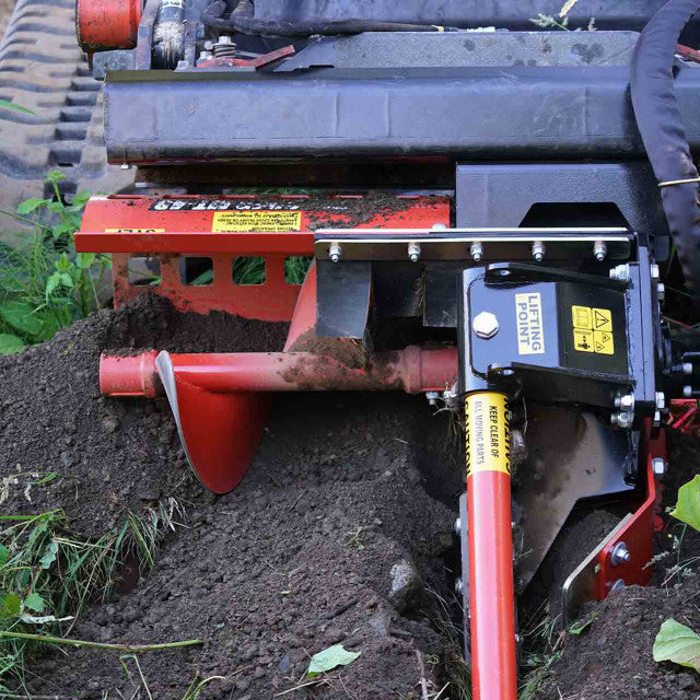 Eterra Attachments Trencher | 4-Foot Model | 6" or 8" Chain Width | 15-20 GPM Flow | For Skid Steer