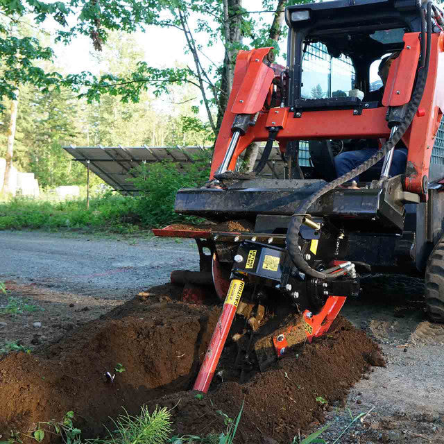 Eterra Attachments Trencher | 4-Foot Model | 6" or 8" Chain Width | 15-20 GPM Flow | For Skid Steer