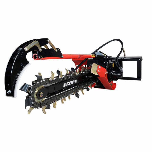 Eterra Attachments Trencher | 4-Foot Model | 6" or 8" Chain Width | 15-20 GPM Flow | For Skid Steer