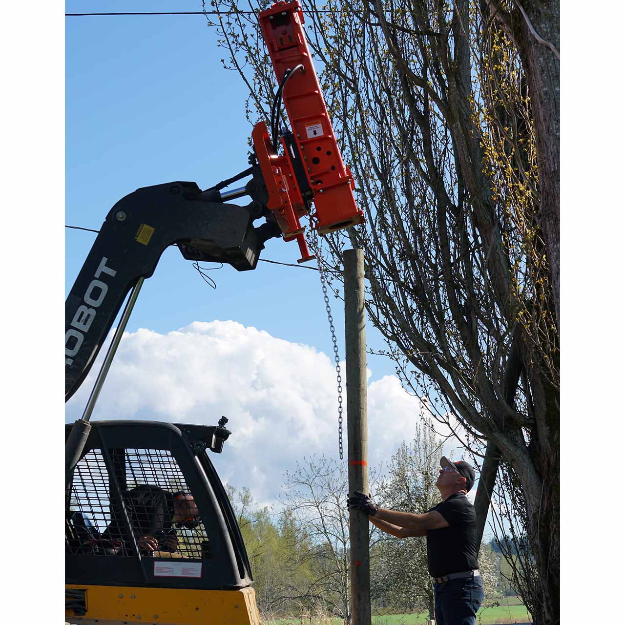 Eterra Attachments PDX-1000 Post Driver | 1,000 ft-lbs Impact Force | 13-21 GPM Flow | For Skid Steer