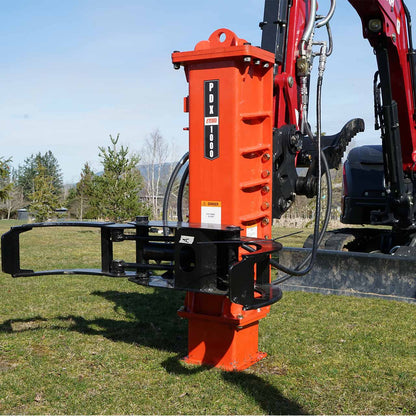 Eterra Attachments Excavator PDX-1000 Post Driver | PDX-1000 | 1,000 ft-lbs Impact Force | 13-21 GPM Flow | For 1.5-5 Ton Excavators