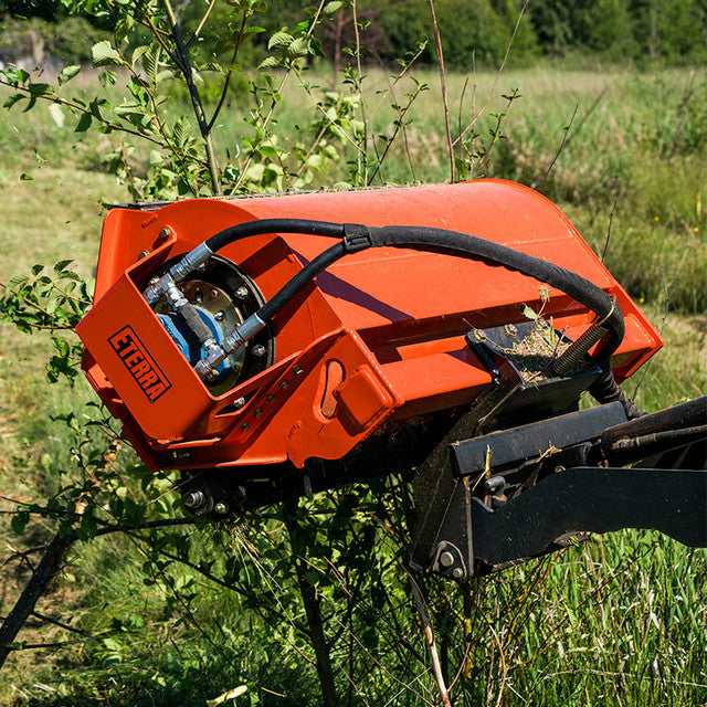 Eterra Attachments Sidewinder Flail Mower | Blade Style Y-Knife Blades | Range 8-26 GPM | Cut Capacity 2” Standard | For Mini Skid Steers