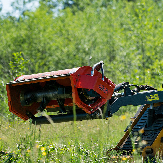 Eterra Attachments Sidewinder Flail Mower | Blade Style Y-Knife Blades | Range 8-26 GPM | Cut Capacity 2” Standard | For Mini Skid Steers