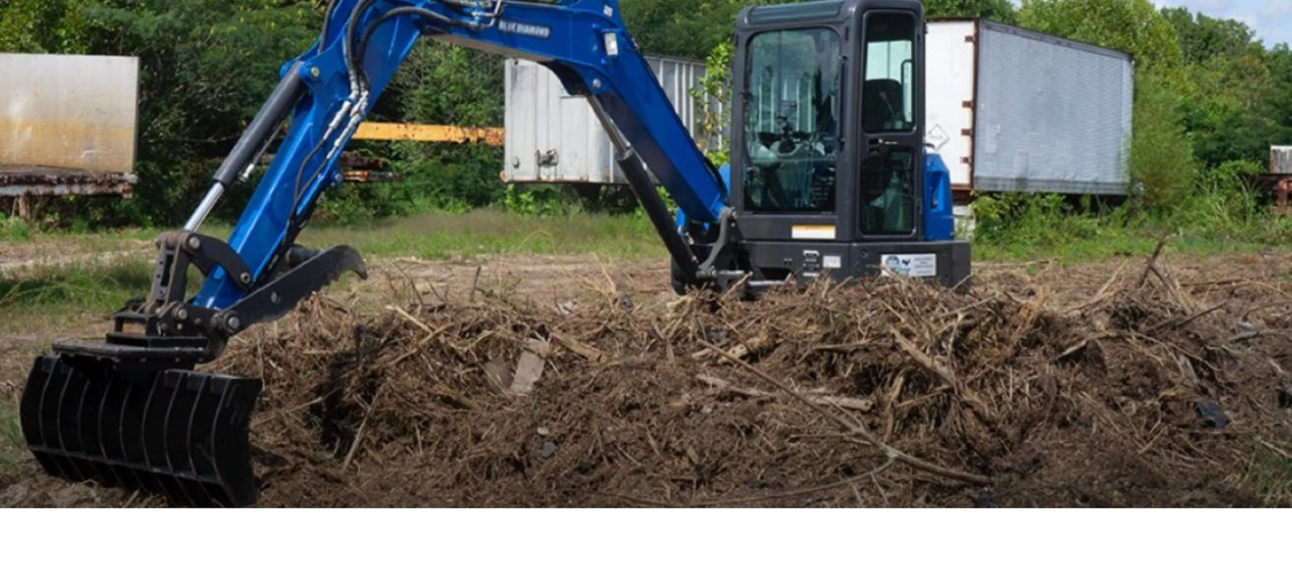 Trackhoe Rake Sizes Bedrock Attachments Rake | Model EK-DB48 | Width 42