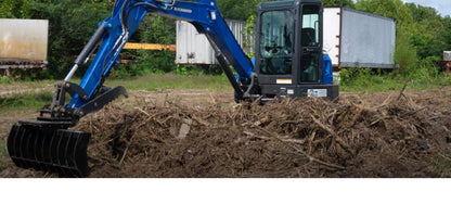 Bedrock Attachments Rake | Model EK-CB48 | Width 44in | Pin Size 90mm | Weight 830kg | CB Linkage | For Excavator