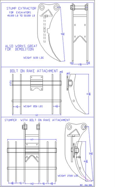 IS ATTACHMENT AR400 STEEL TREE STUMPER FOR 24000 TO 60000 LB EXCAVATOR